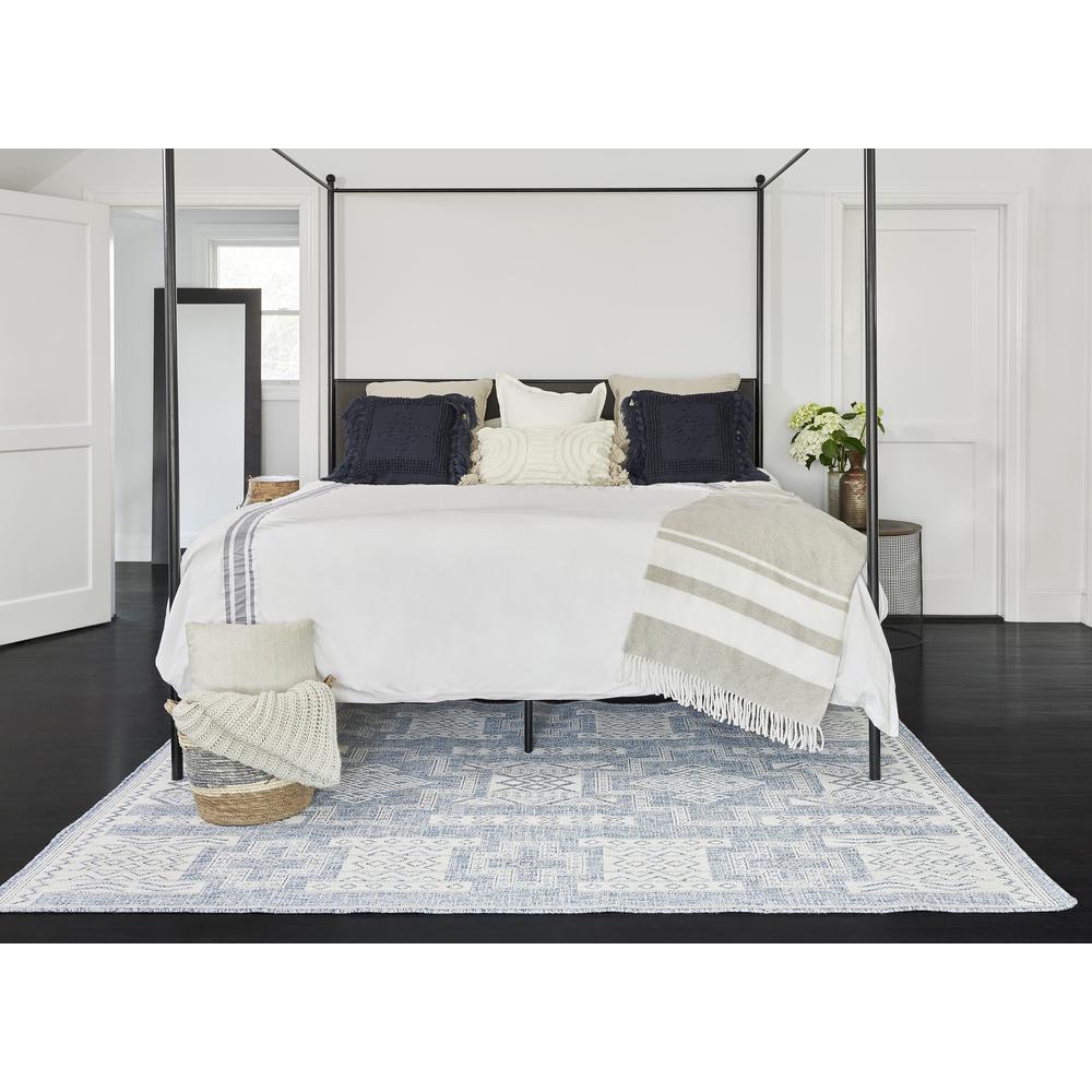 Transitional Rectangle Area Rug, Blue, 5'3" X 7'