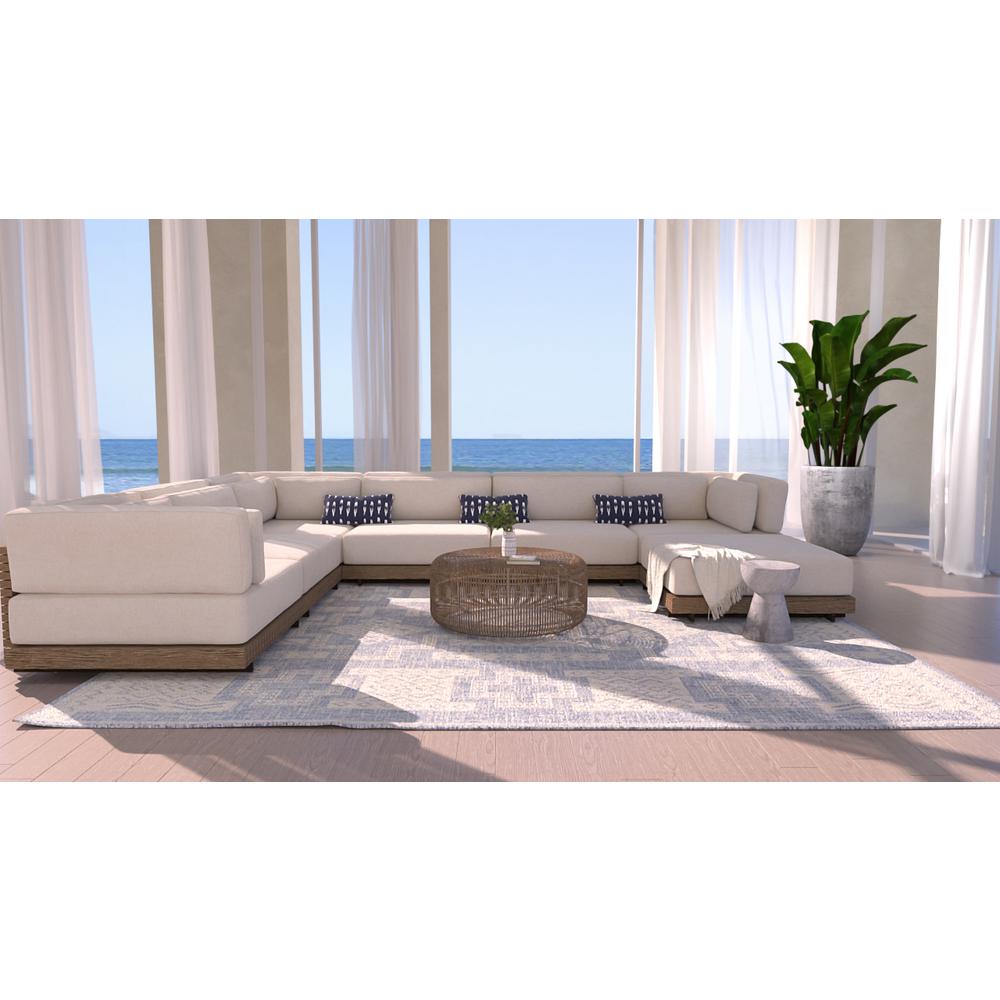 Transitional Rectangle Area Rug, Blue, 5'3" X 7'