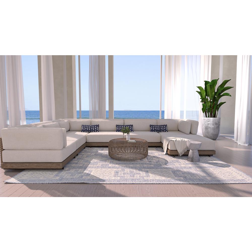 Transitional Rectangle Area Rug, Blue, 5'3" X 7'