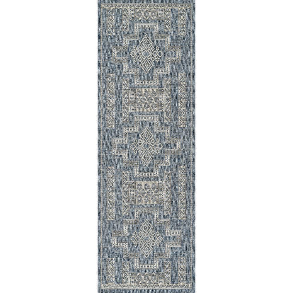 Transitional Rectangle Area Rug, Blue, 5'3" X 7'
