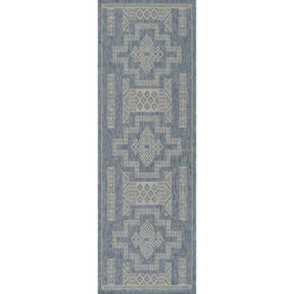 Transitional Rectangle Area Rug, Blue, 5'3" X 7'