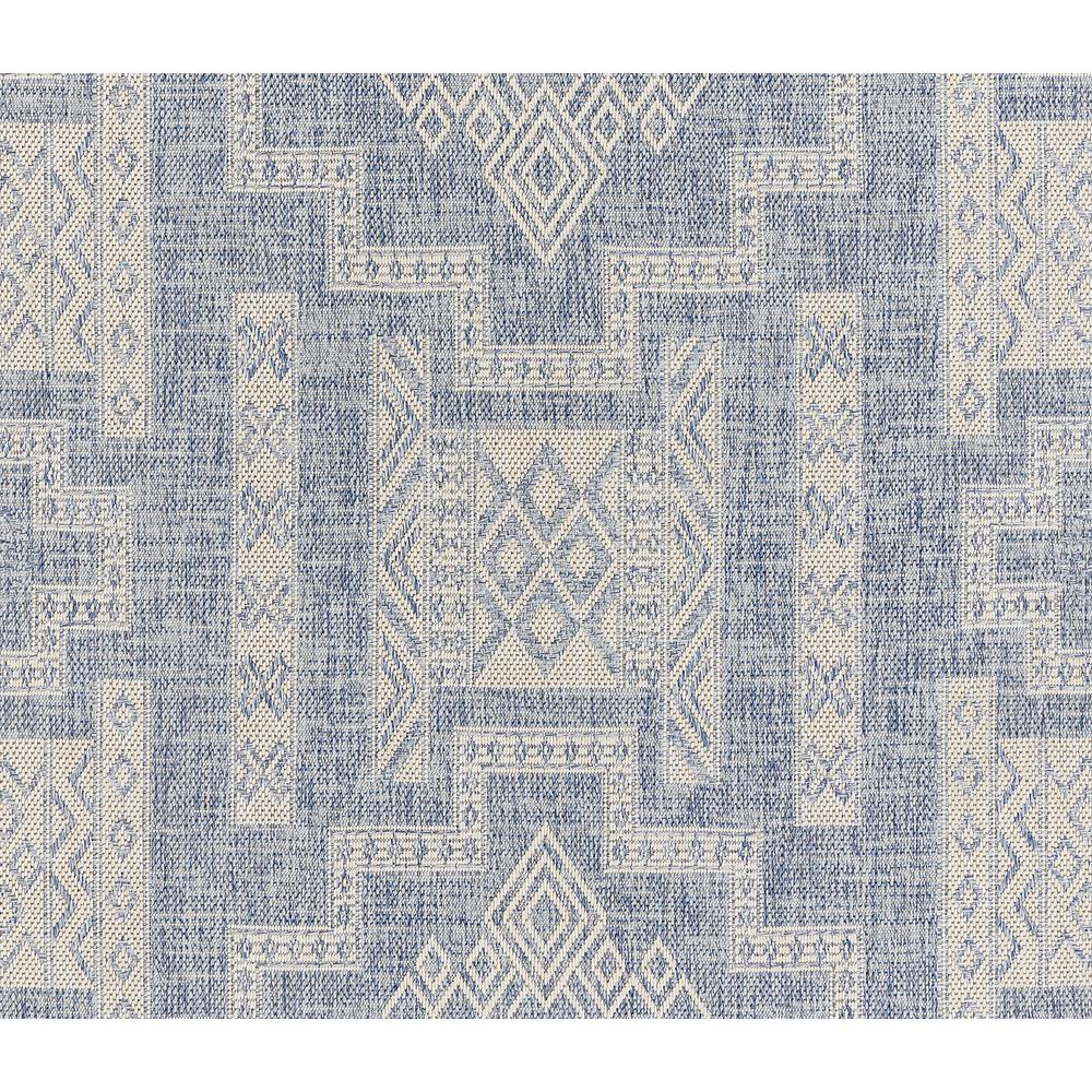 Transitional Rectangle Area Rug, Blue, 5'3" X 7'