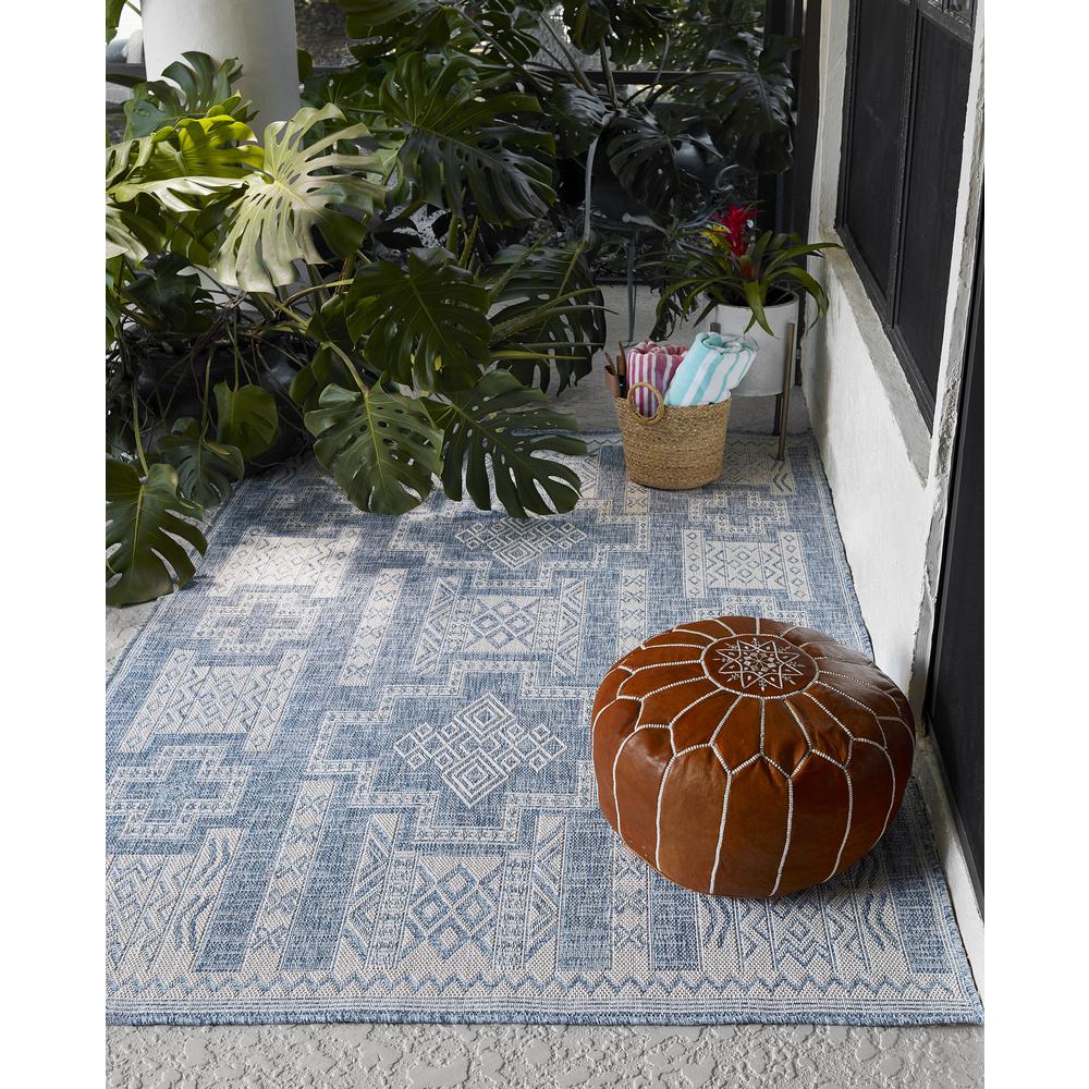 Transitional Rectangle Area Rug, Blue, 5'3" X 7'