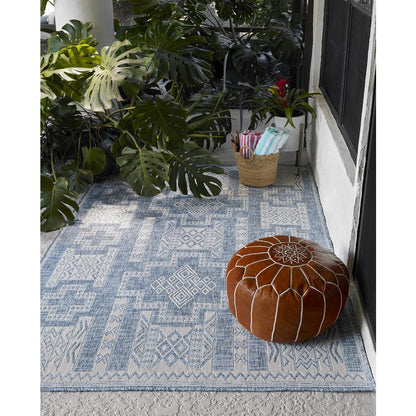 Transitional Rectangle Area Rug, Blue, 5'3" X 7'