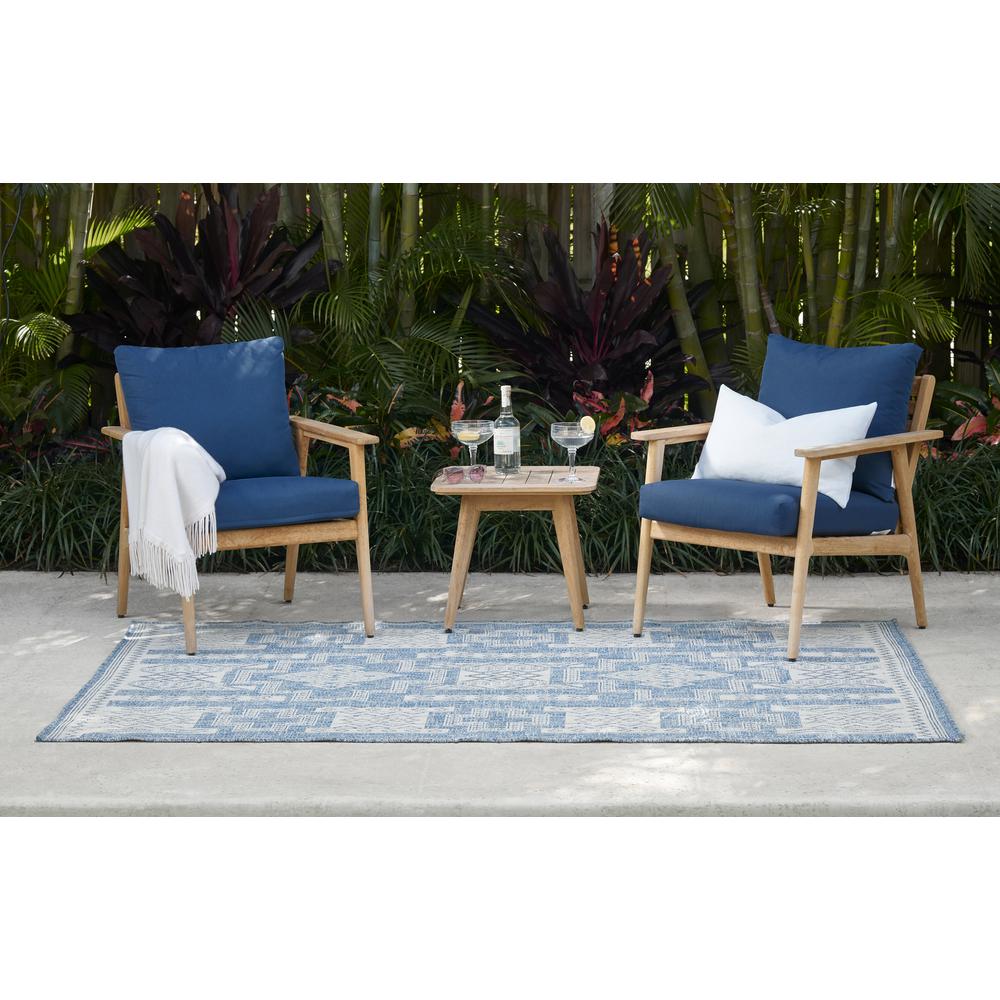 Transitional Rectangle Area Rug, Blue, 5'3" X 7'