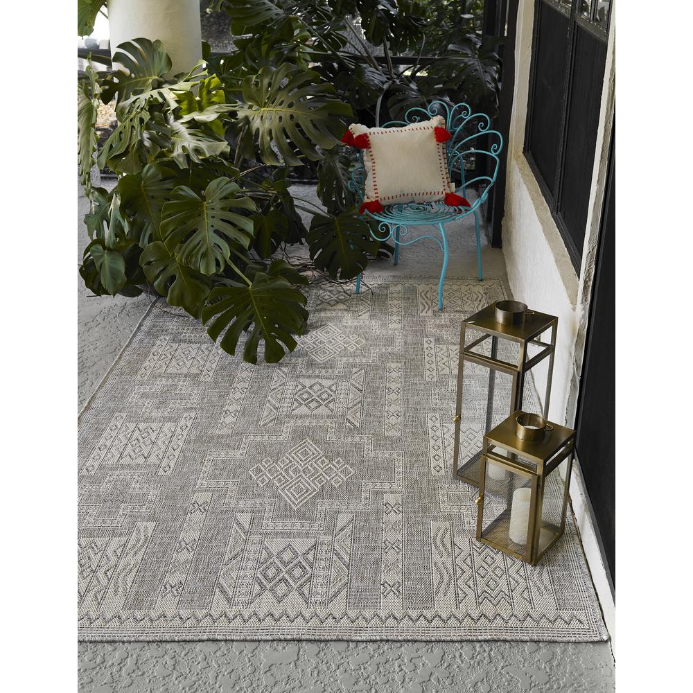 Transitional Rectangle Area Rug, Grey, 5'3" X 7'