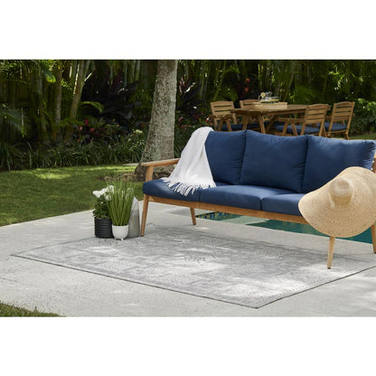 Transitional Rectangle Area Rug, Grey, 5'3" X 7'