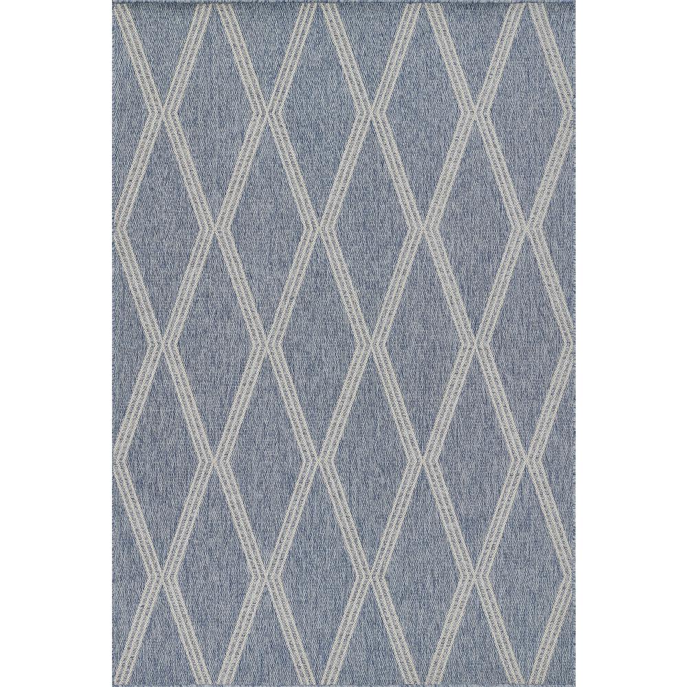 Transitional Rectangle Area Rug, Blue, 5'3" X 7'