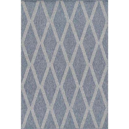 Transitional Rectangle Area Rug, Blue, 5'3" X 7'