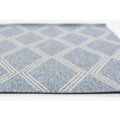 Transitional Rectangle Area Rug, Blue, 5'3" X 7'