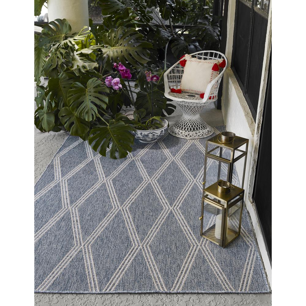 Transitional Rectangle Area Rug, Blue, 5'3" X 7'