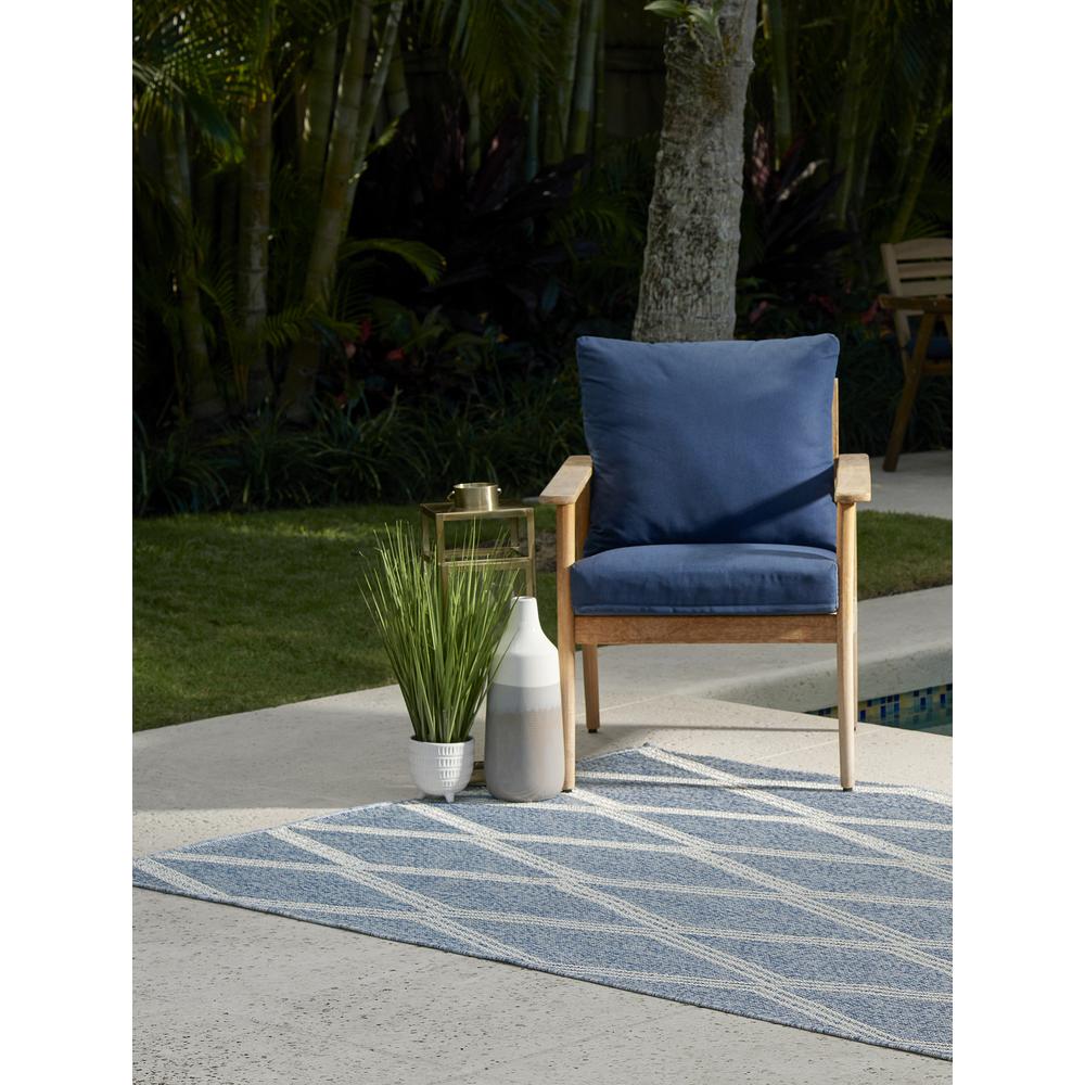 Transitional Rectangle Area Rug, Blue, 5'3" X 7'