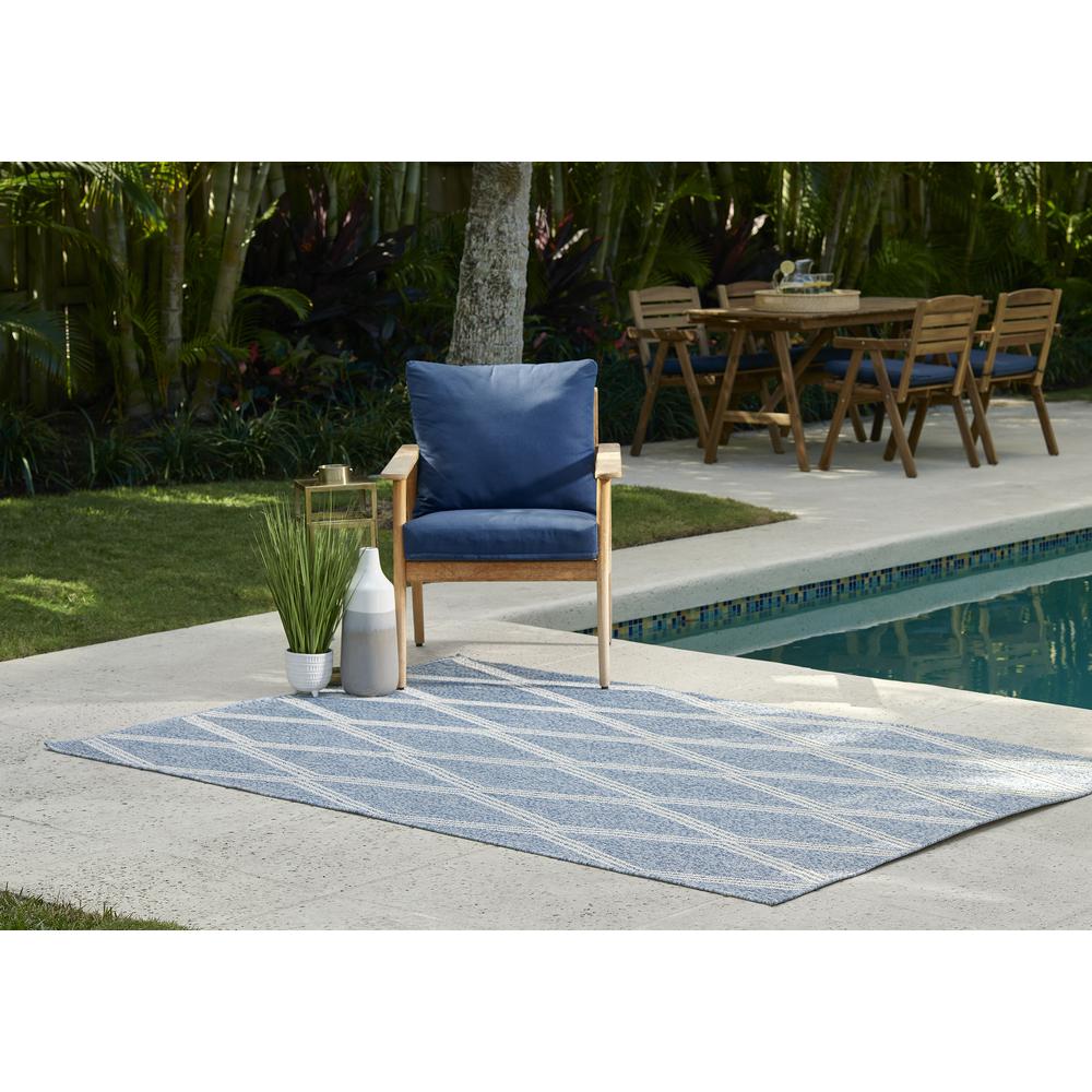 Transitional Rectangle Area Rug, Blue, 5'3" X 7'