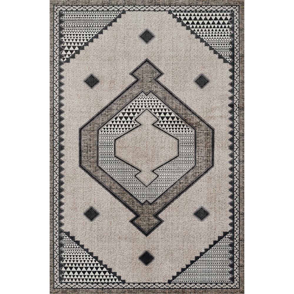 Contemporary Rectangle Area Rug, Ivory, 7'10" X 9'10"
