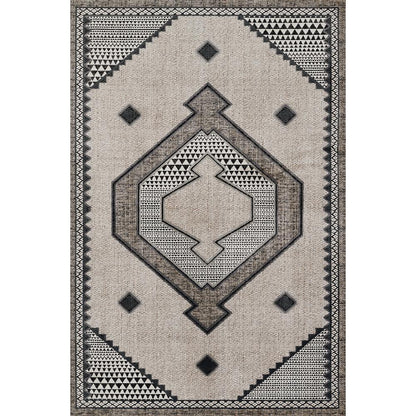 Contemporary Rectangle Area Rug, Ivory, 7'10" X 9'10"