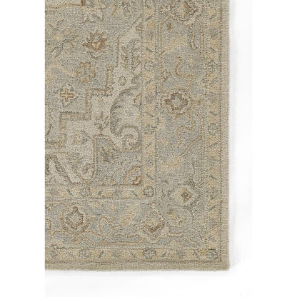Traditional Rectangle Area Rug, Light Blue, 9' X 12'