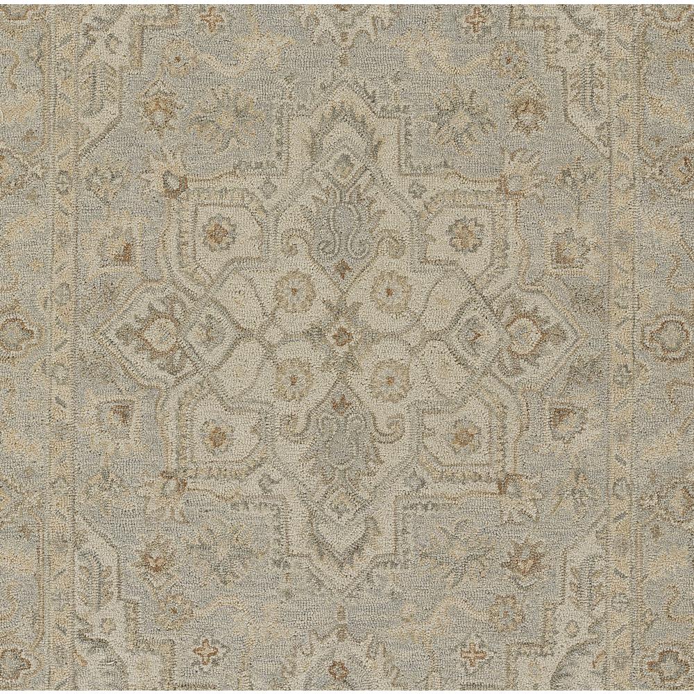 Traditional Rectangle Area Rug, Light Blue, 9' X 12'