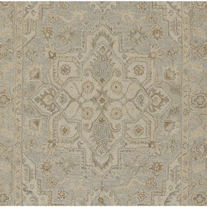 Traditional Rectangle Area Rug, Light Blue, 9' X 12'