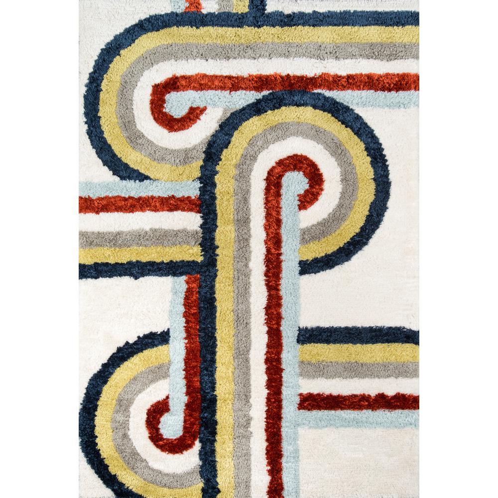 Modern Rectangle Area Rug, Multi, 7'6" X 9'6"