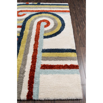 Modern Rectangle Area Rug, Multi, 7'6" X 9'6"