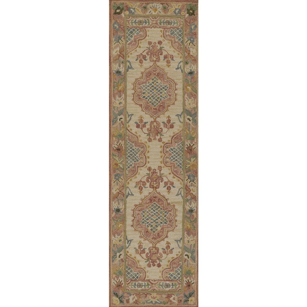 Traditional Rectangle Area Rug, Rose, 7'6" X 9'6"