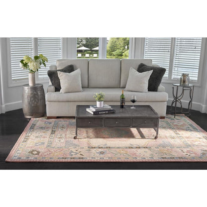 Traditional Rectangle Area Rug, Rose, 7'6" X 9'6"