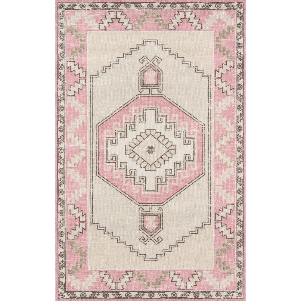 Traditional Rectangle Area Rug, Pink, 7'9" X 9'10"