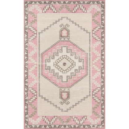 Traditional Rectangle Area Rug, Pink, 7'9" X 9'10"