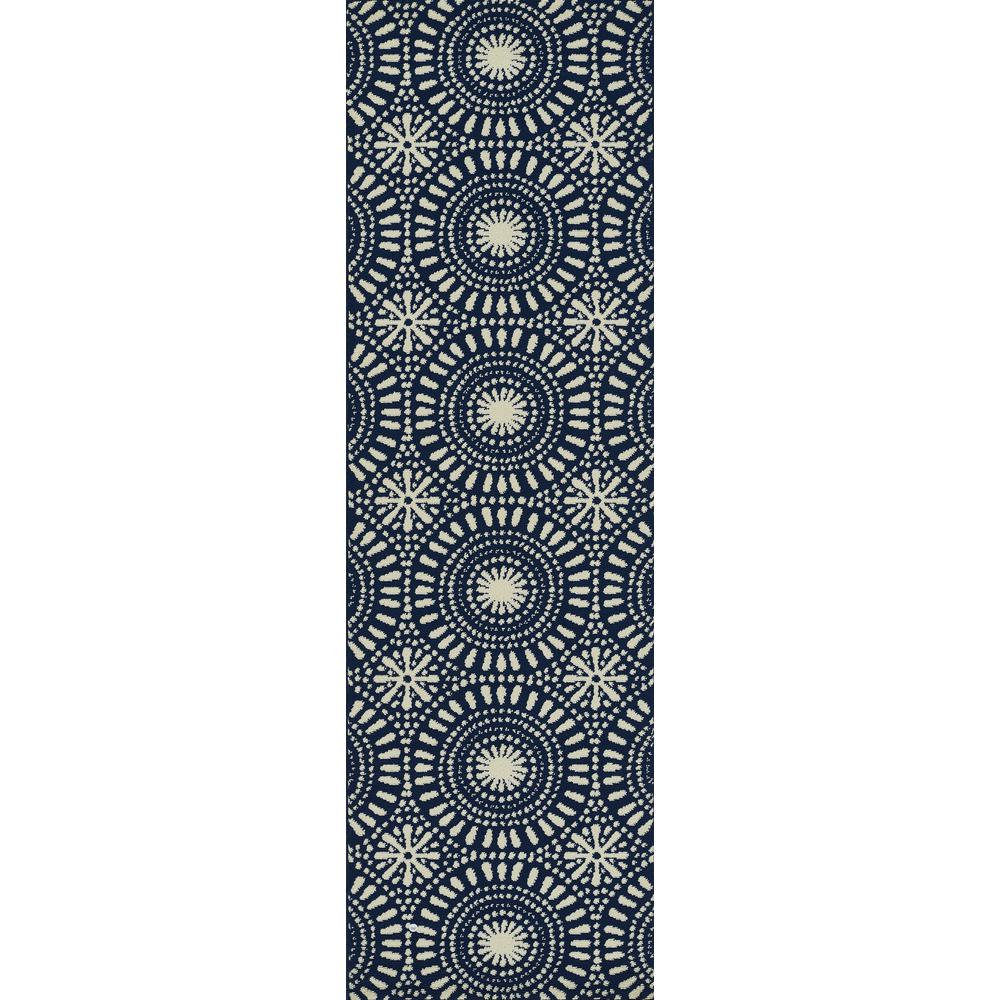 Transitional Rectangle Area Rug, Navy, 6'7" X 9'6"