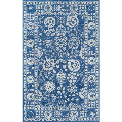 Traditional Rectangle Area Rug, Blue, 8' X 11'