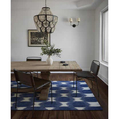 Transitional Rectangle Area Rug, Navy, 9' X 12'