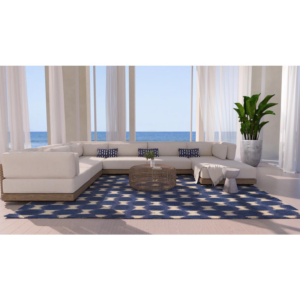 Transitional Rectangle Area Rug, Navy, 9' X 12'