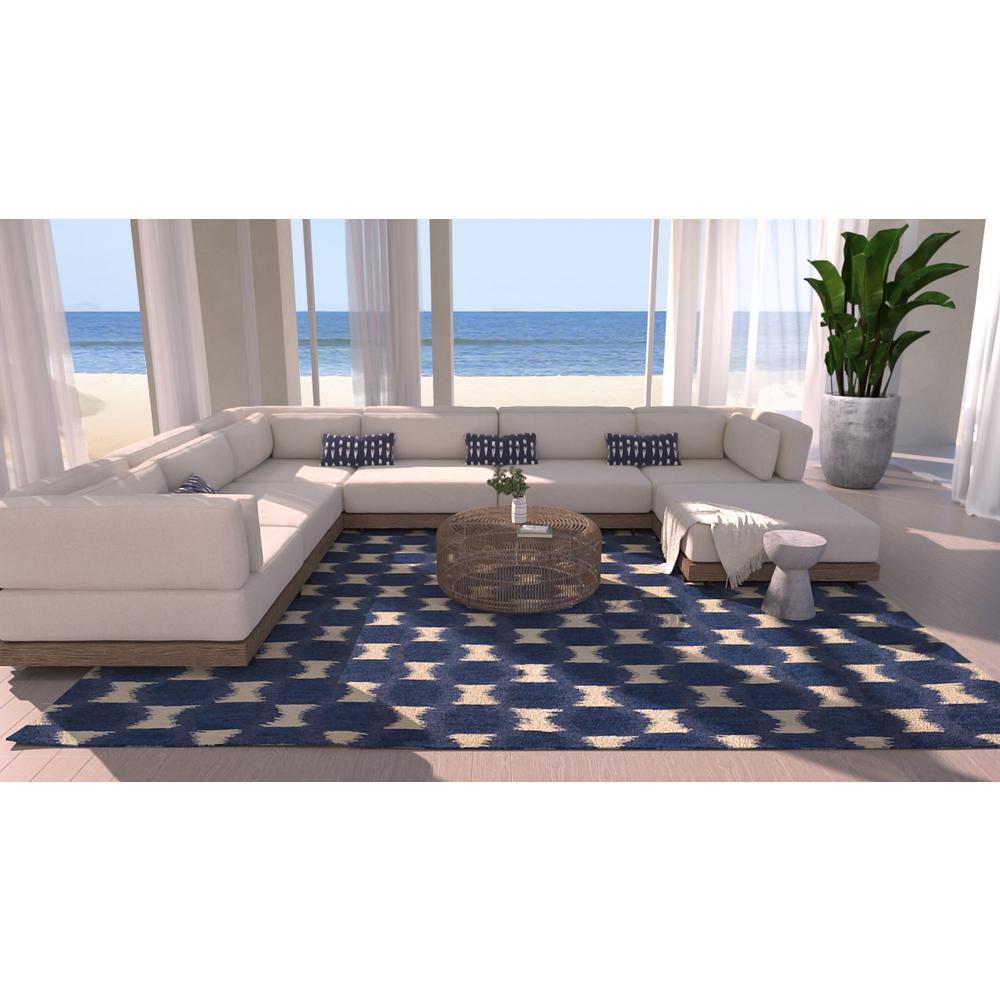 Transitional Rectangle Area Rug, Navy, 9' X 12'