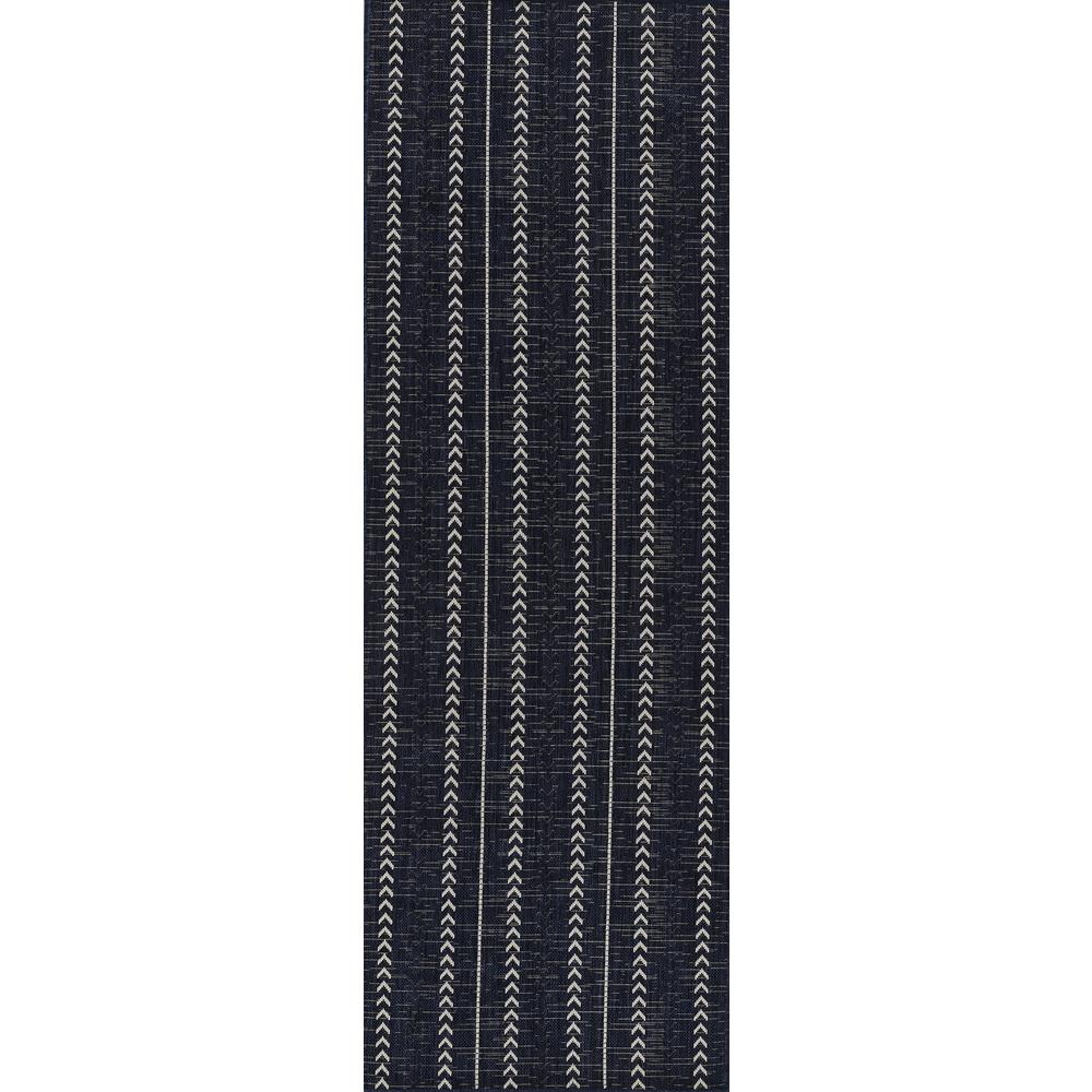 Transitional Rectangle Area Rug, Navy, 6'6" X 9'