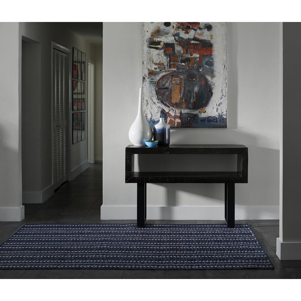 Transitional Rectangle Area Rug, Navy, 6'6" X 9'