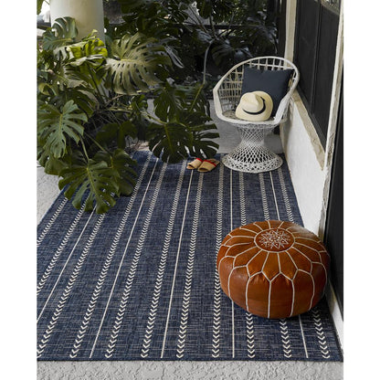 Transitional Rectangle Area Rug, Navy, 6'6" X 9'