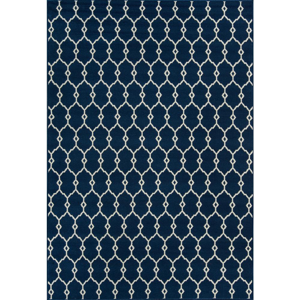 Contemporary Rectangle Area Rug, Navy, 7'10" X 10'10"