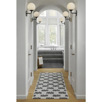 Transitional Rectangle Area Rug, Ivory, 5'3" X 7'6"