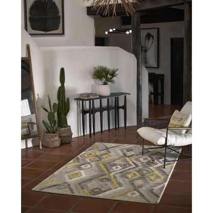 Contemporary Rectangle Area Rug, Multi, 4' X 6'