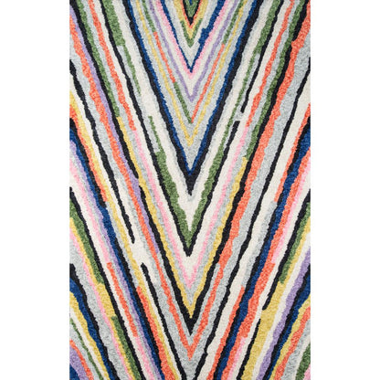 Modern Runner Area Rug, Multi, 2'3" X 8' Runner