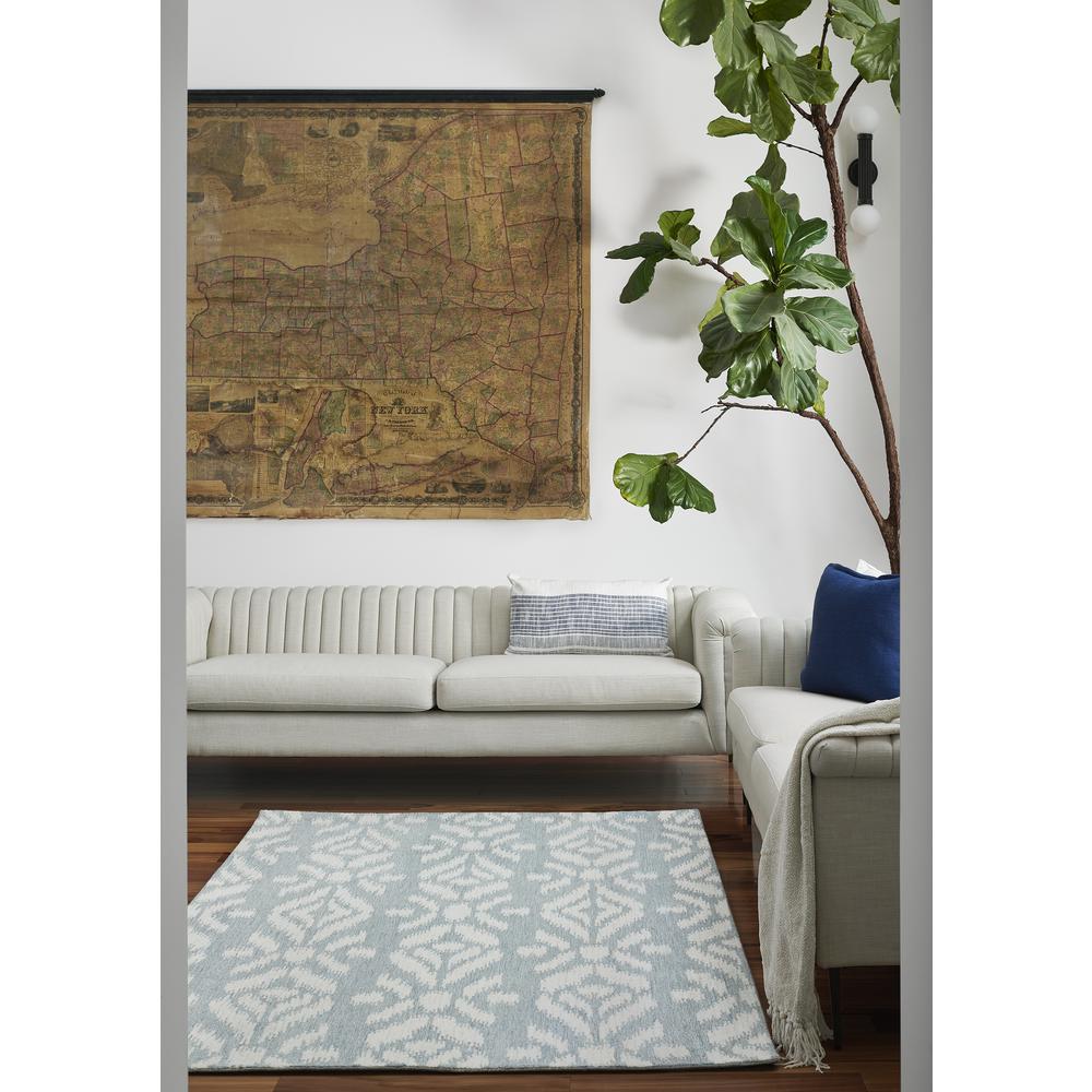 Transitional Rectangle Area Rug, Light Blue, 2' X 3'