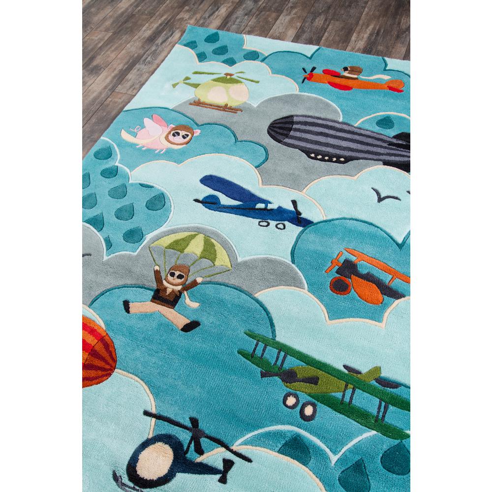 Contemporary Rectangle Area Rug, Sky, 2' X 3'