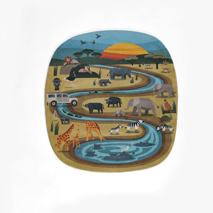 Playground Safari Multi Kid Rug 4' X 4'4"