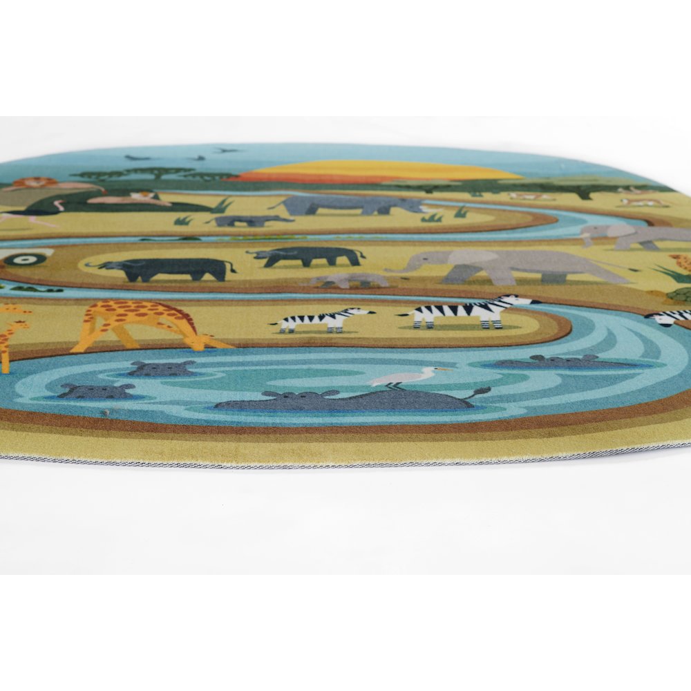 Playground Safari Multi Kid Rug 4' X 4'4"