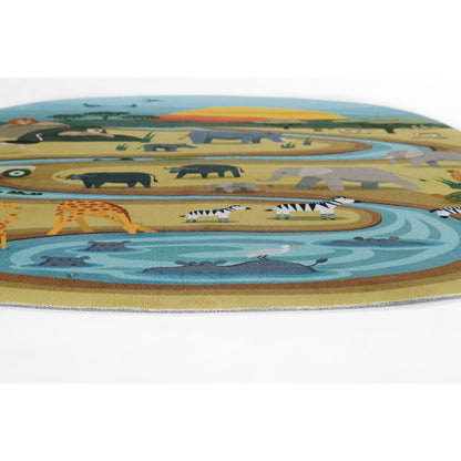 Playground Safari Multi Kid Rug 4' X 4'4"