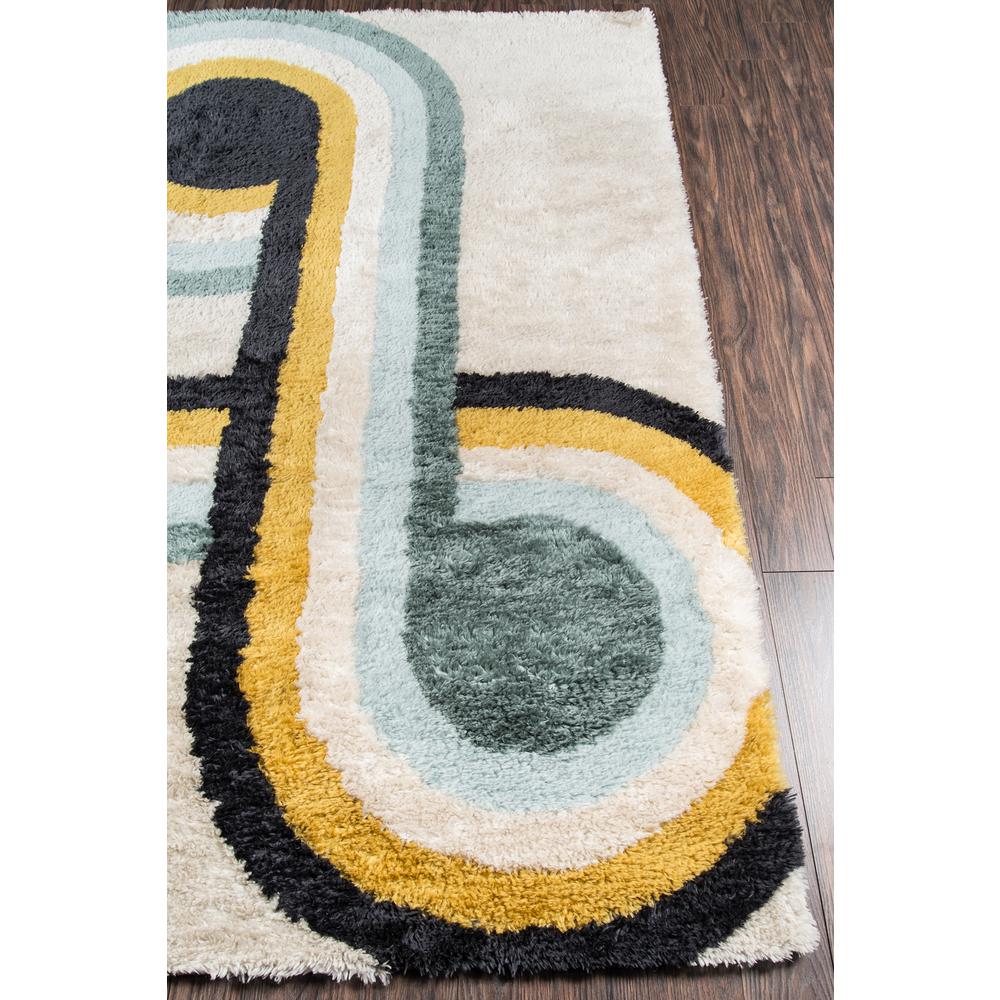 Modern Rectangle Area Rug, Blue, 2' X 3'