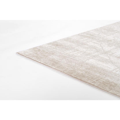 Contemporary Runner Area Rug, Beige, 2'3" X 8' Runner