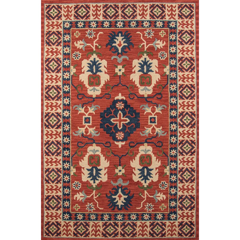 Traditional Rectangle Area Rug, Red, 2' X 3'