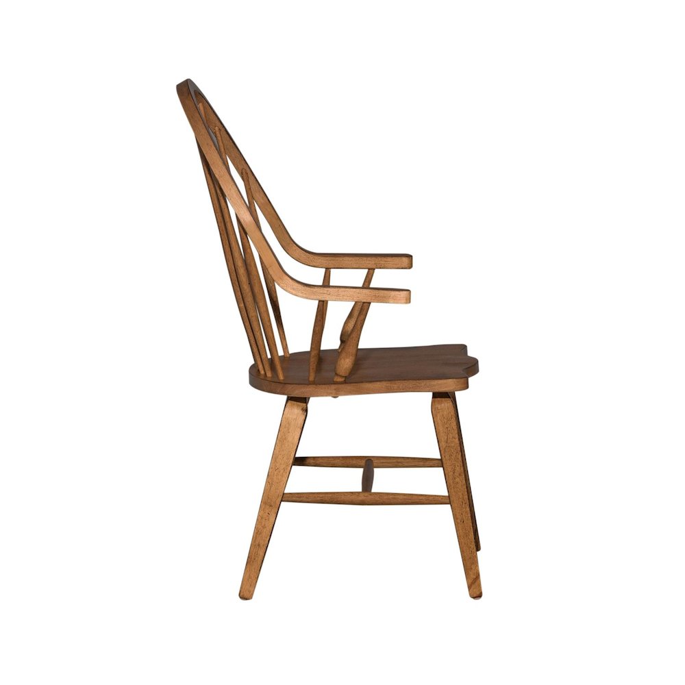 Hearthstone Ridge Windsor Back Arm Chair in Tobacco