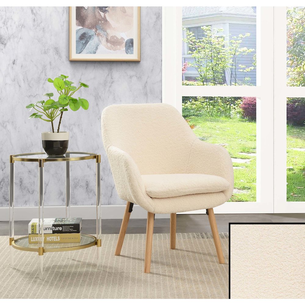 Take a Seat Charlotte Sherpa Accent Chair, Sherpa Crème